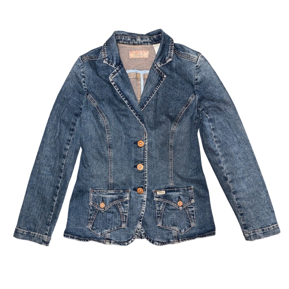 Levi Strauss Signature Vintage Denim Blazer Jacket Y2K Western Cowgirl Indie